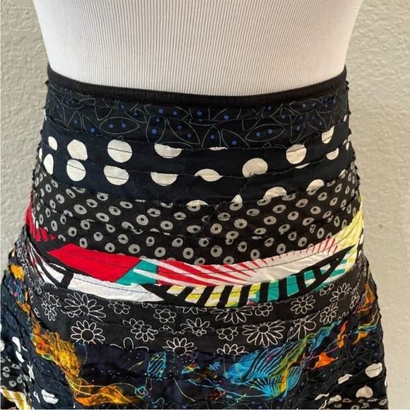 Vintage Y2K Early Anthro Layered A-Line Flair Midi Skirt - Picture 5 of 9